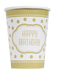 Golden Birthday Paper Party Cups 8pk
