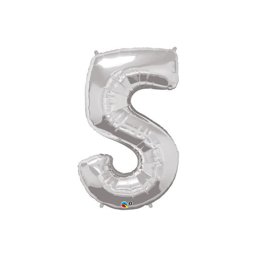 34'' Shape Foil Number 5 - Silver (Qualatex)
