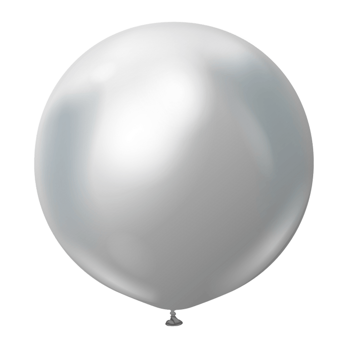 Kalisan Latex Balloon 24 Inch (2pk) Mirror Silver Balloons