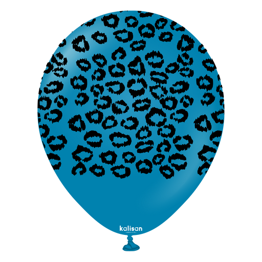12" Deep Blue Safari Leopard Print Balloons (25pk)