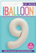 34" Nude Number 9 Foil Balloon