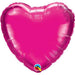 9 Inch Magenta Heart Foil (Flat)