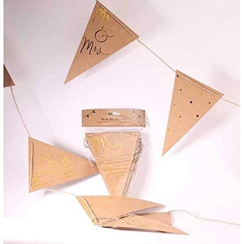 Kraft With Embossed Gold Mr & Mrs Bunting
