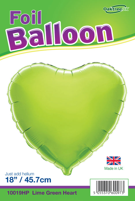 Lime Green Heart 18 Inch