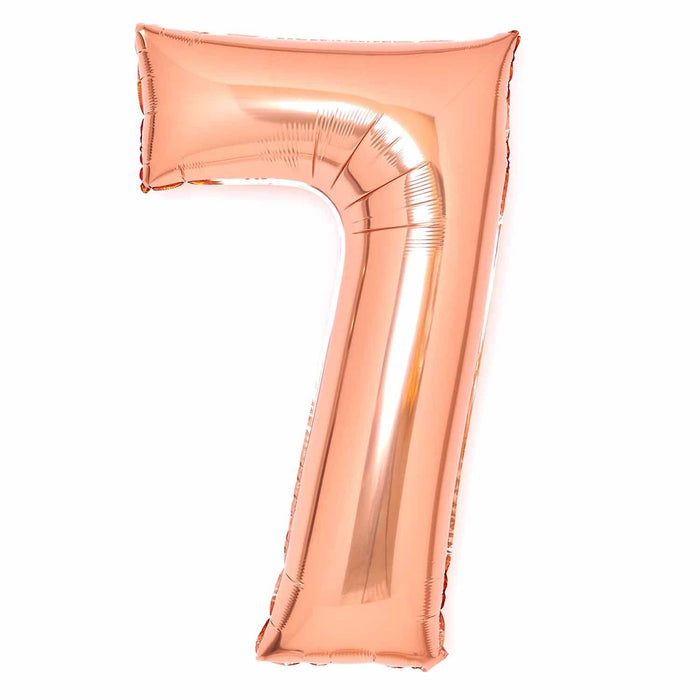 Rose Gold Number 7 Foil Balloons 34"