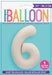 34" Nude Number 6 Foil Balloon