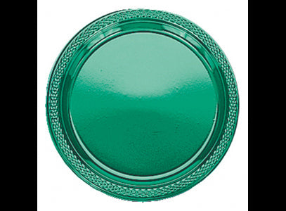 Festive Green Plastic Plates 20pk