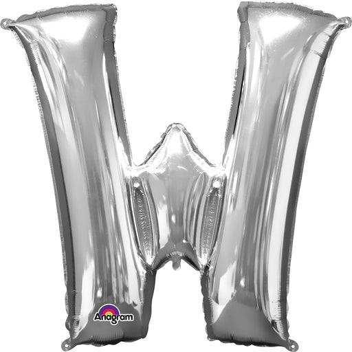 16'' Foil Letter W - Silver Packaged Air Fill (Anagram)