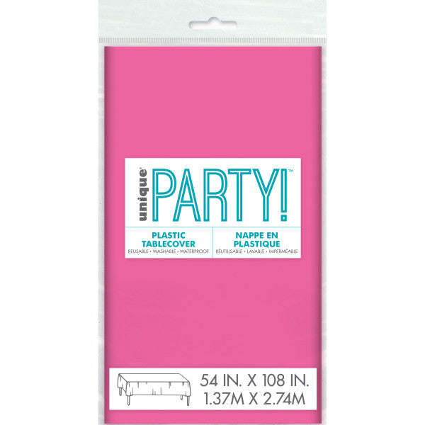 Hot Pink Plastic Party Table Cover