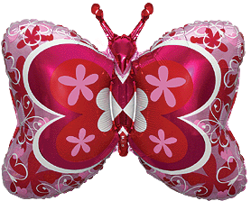 14 Inch Mini Deco Pink Butterfly (Flat)