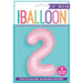 Matte Lovely Pink Number 2 Shaped Foil Balloon 34''