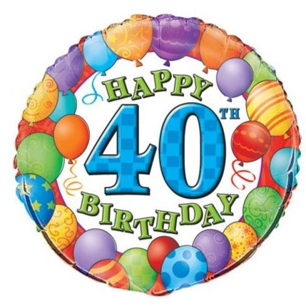 18'' FOIL 40TH BIRTHDAY BALLOONS