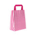 Pink Striple Flat-Handle Paper Carrier Bags (50pc)