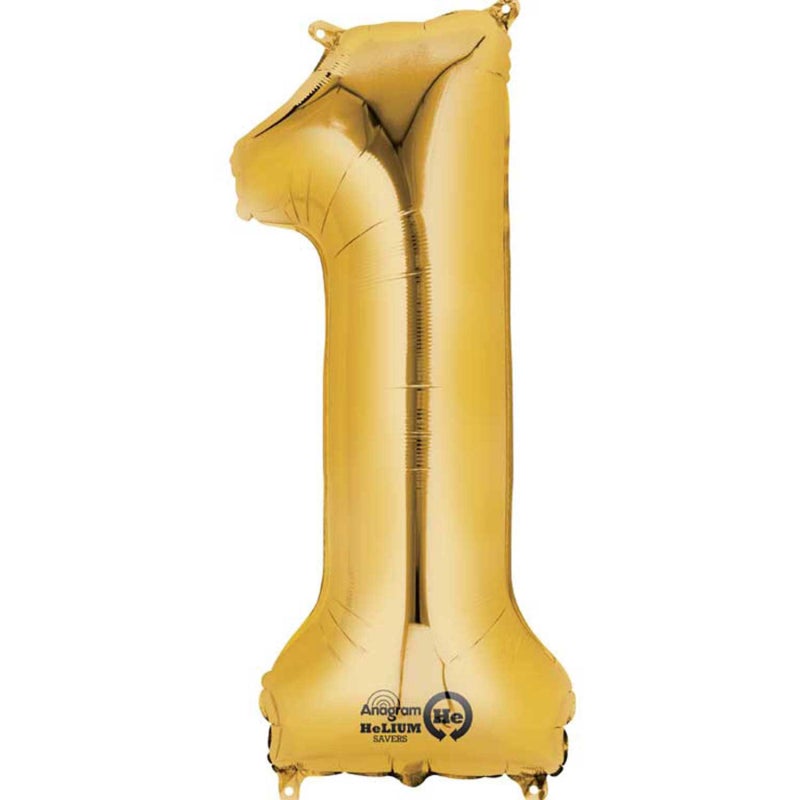 16'' Foil Number 1 - Gold Packaged Air Fill (Anagram)