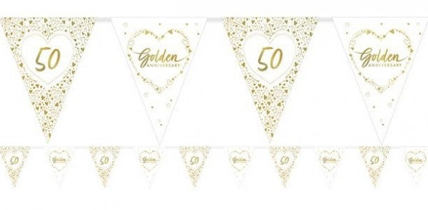 Golden Anniversary Flag Bunting 3.7m