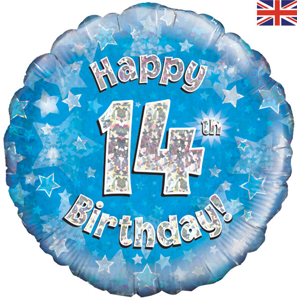18'' Foil Happy 14th Birthday Blue
