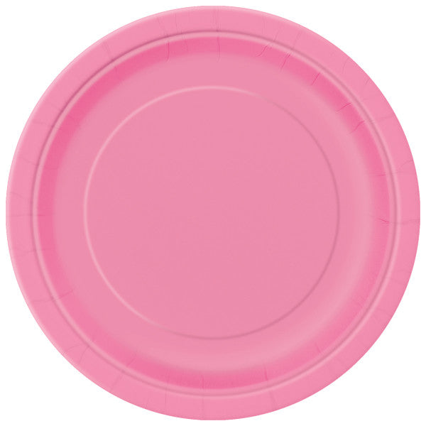 Hot Pink Solid Round 7" Dessert Plates (8pk)