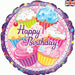 18'' Foil Cupcake Birthday Holographic