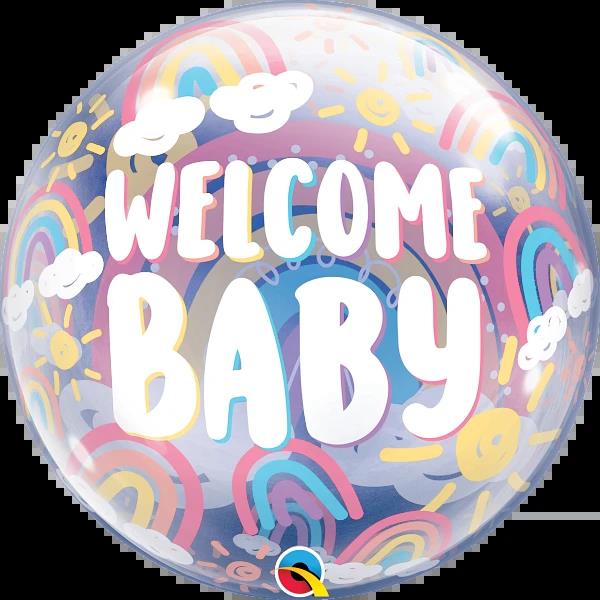 Welcome Baby Boho Rainbows Bubble