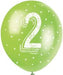 12'' Pearlised Latex Assorted Number 2 Birthday Balloons