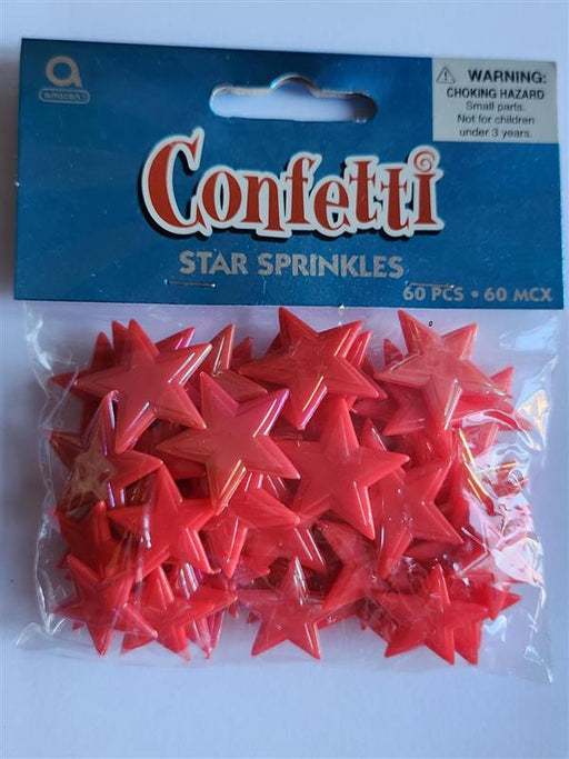 Red Star Confetti Sprinkles  60pc
