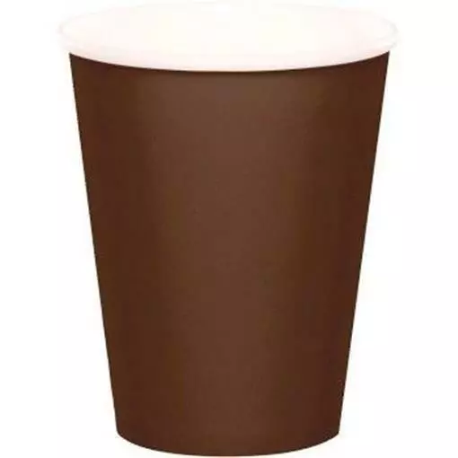Chocolate Brown Paper Cups 24pk