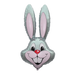 35 Inch Grey Rabbit Head Foil Balloon (Flat)