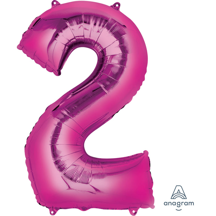 34'' Shape Foil Number 2 - Magenta (Anagram)