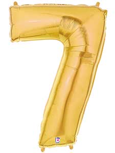 MegaLoons 40'' Jumbo Gold Number 7 Foil Balloon