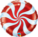 18'' Candy Swirl Red Foil Balloon