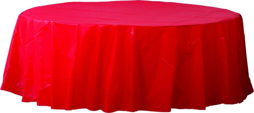 Red Round Plastic Tablecover 213 Dia