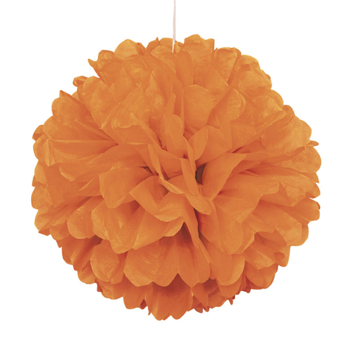 Orange Pom Pom Paper Decoration