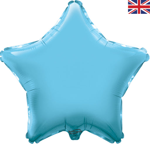 19'' Packaged Light Blue Star Foil Balloon