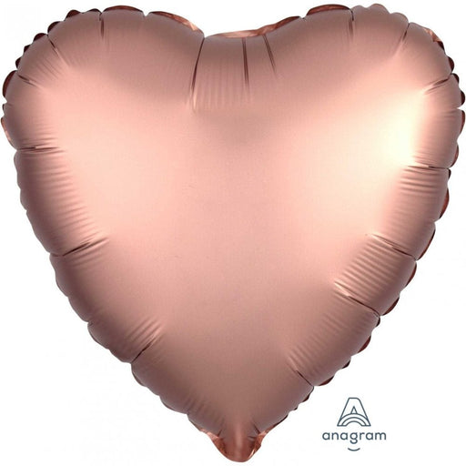 18 Inch Heart Satin Rose Copper Plain Foil (Flat)