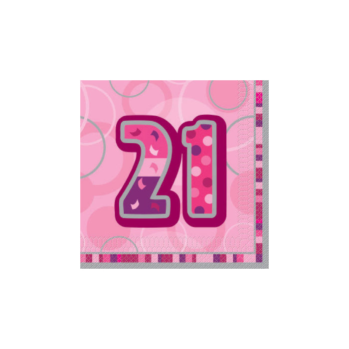 21 Glitz Pink Napkin (16pk)