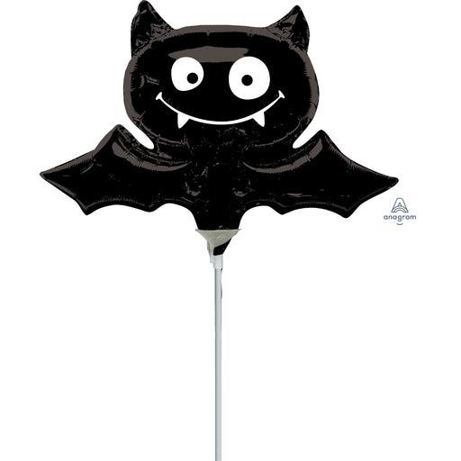 Halloween Black Bat Mini Shape Foil Balloon (Flat)