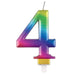 Rainbow Metallic Number 4 Candle