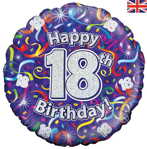 18'' Foil Happy 18th Birthday Streamers