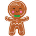 Happy Gingerbread Man Supershape 22''/55Cm W X 31''/78Cm H