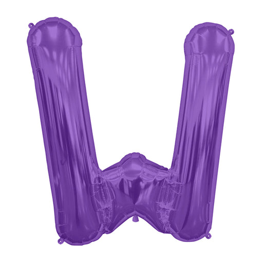 34'' Super Shape Foil Letter W - Purple