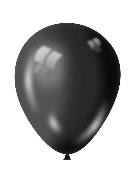 12" Black Shiny Balloons 15pk