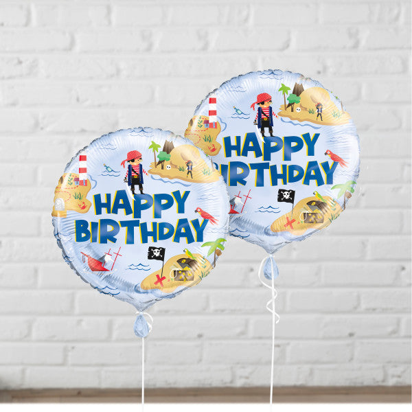 Ahoy Pirate Round Foil Balloon 18'',  Package