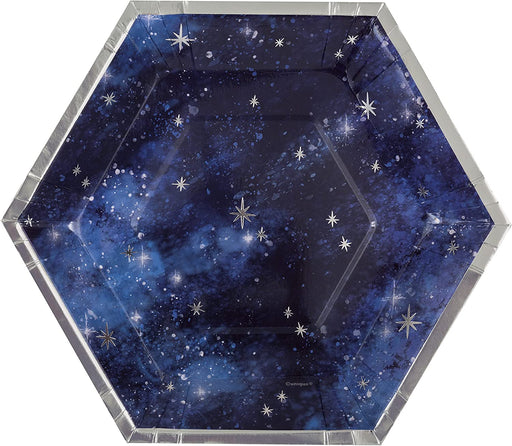 Hexagonal Galaxy Paper Plates 23cm