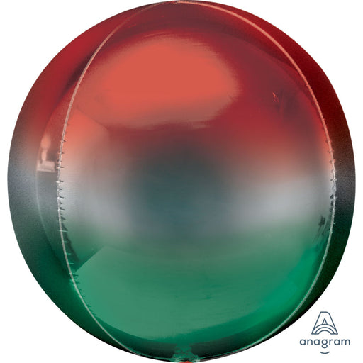 15'' Foil Orbz Red & Green Ombre 1Pk