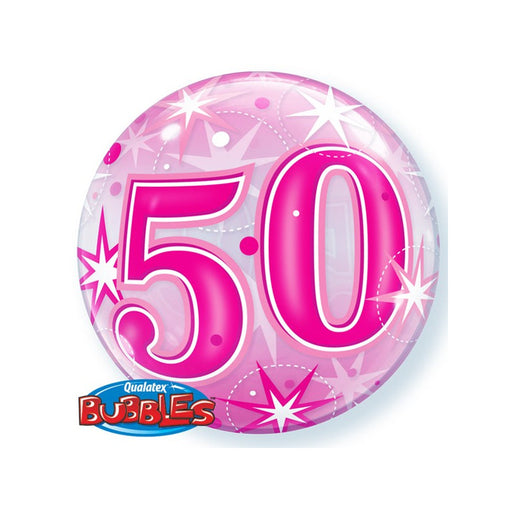 22'' Bubble 50 Pink Starburst Sparkle