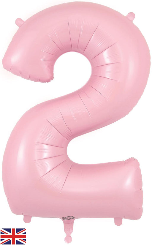 Oaktree Foil Balloon Matte Pink Number 2 34"