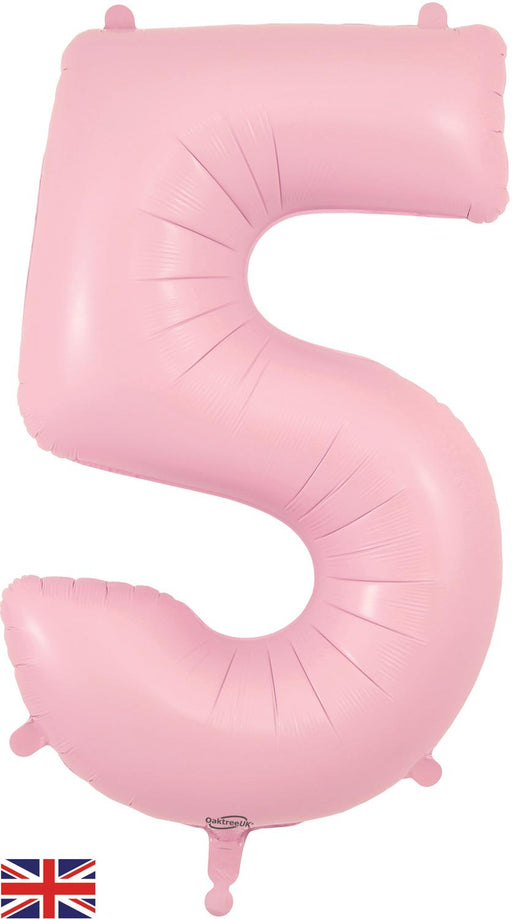 Oaktree Foil Balloon Matte Pink Number 5 34"