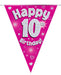 Oaktree UK 10th Birthday Bunting Pink - 11 Flags 3.9M