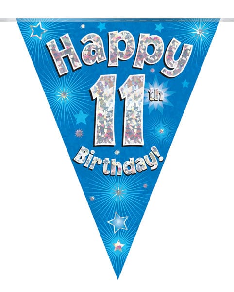 Oaktree UK 11th Birthday Bunting Blue - 11 Flags 3.9M