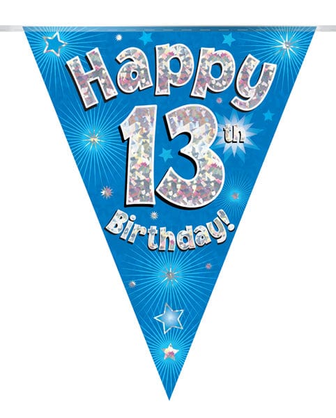 Oaktree UK 13th Birthday Bunting Blue - 11 Flags 3.9M
